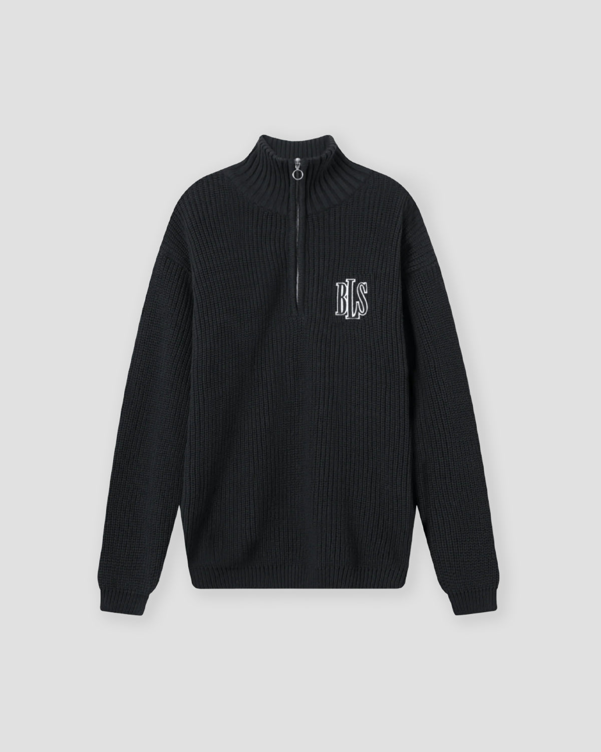 Applique Zip Knit - Black