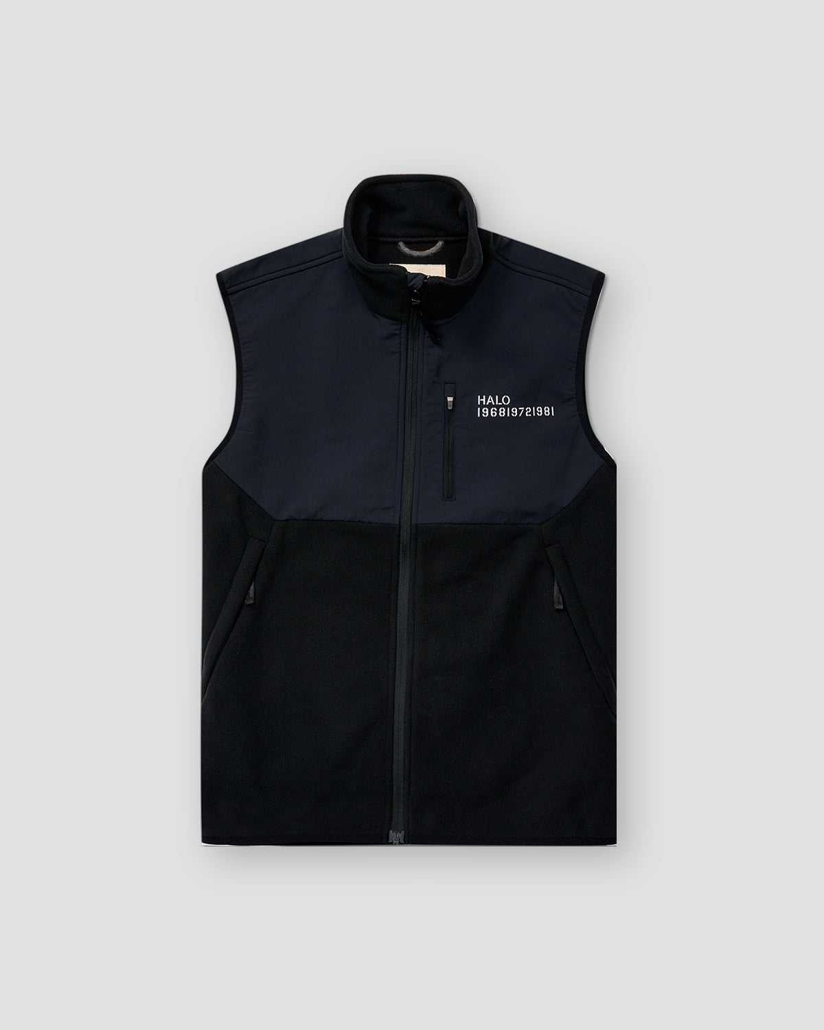 Blocked Fleece Vest - Black