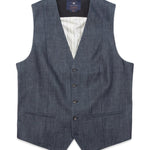 Canna Garment Dyed Waistcoat - Blå - Blue dr genes - Kul og Koks