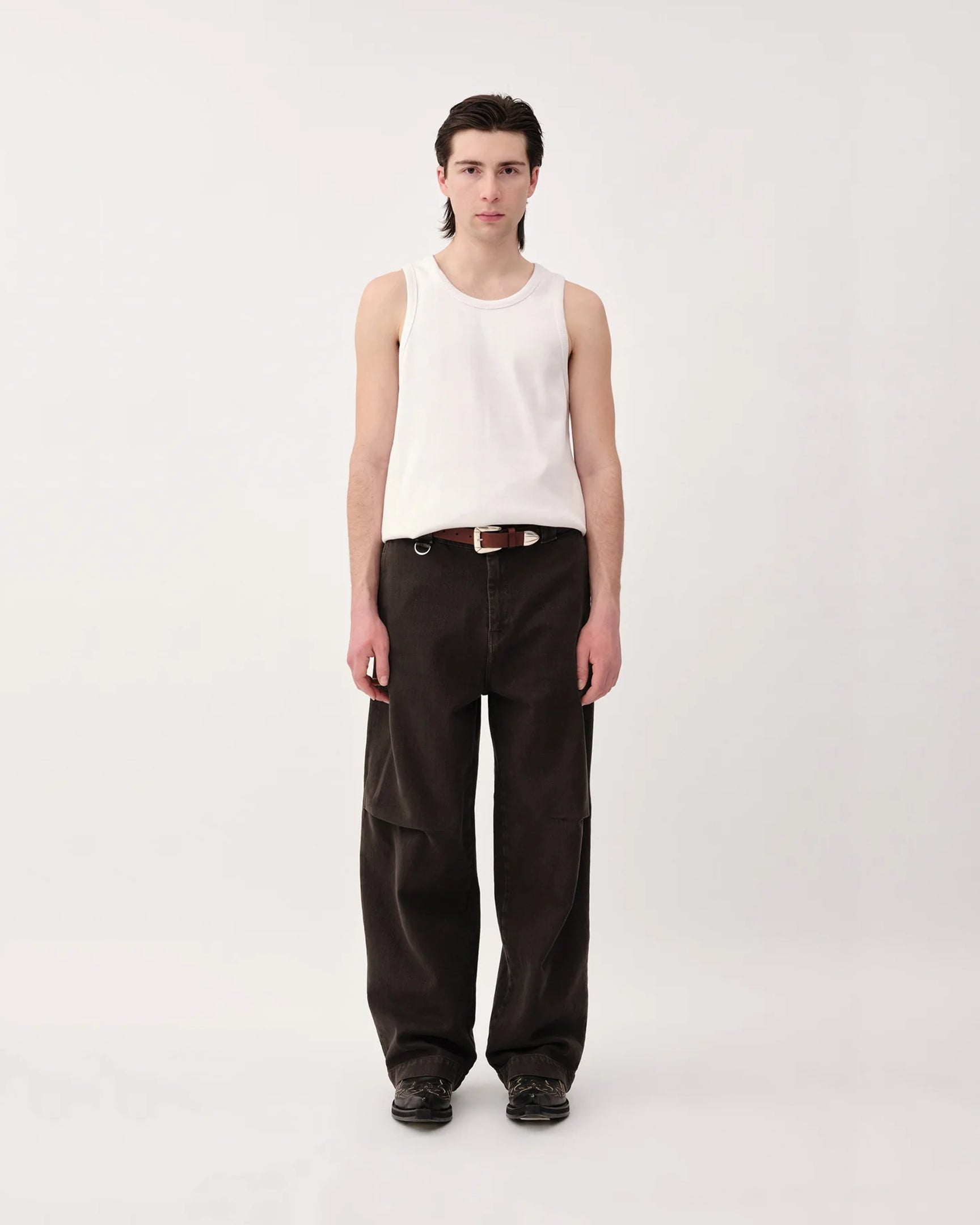 Conrad Overdyed Trousers - Black Olive