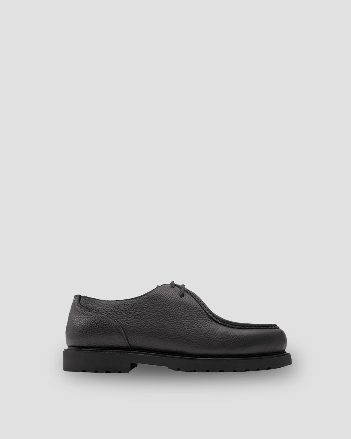 Lightweight Deck Shoes - Grained Black Leather