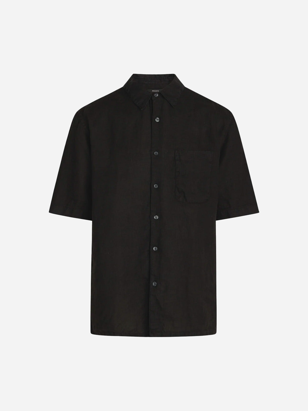Dyed Linen Victor SS Shirt - Black