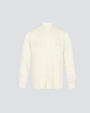 Theo Linen Stand Shirt - Ecru