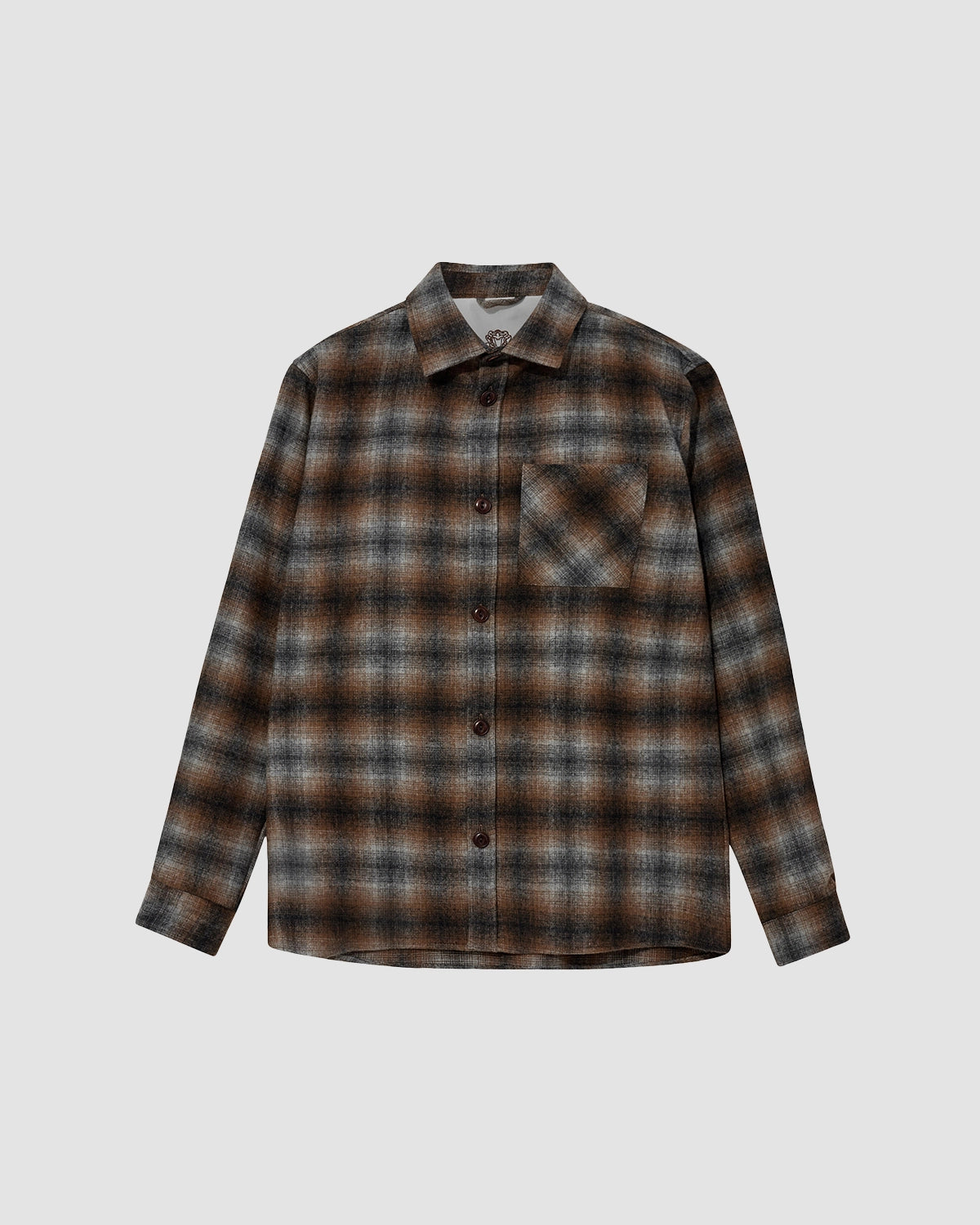 David Wool Check Overshirt - Sundown