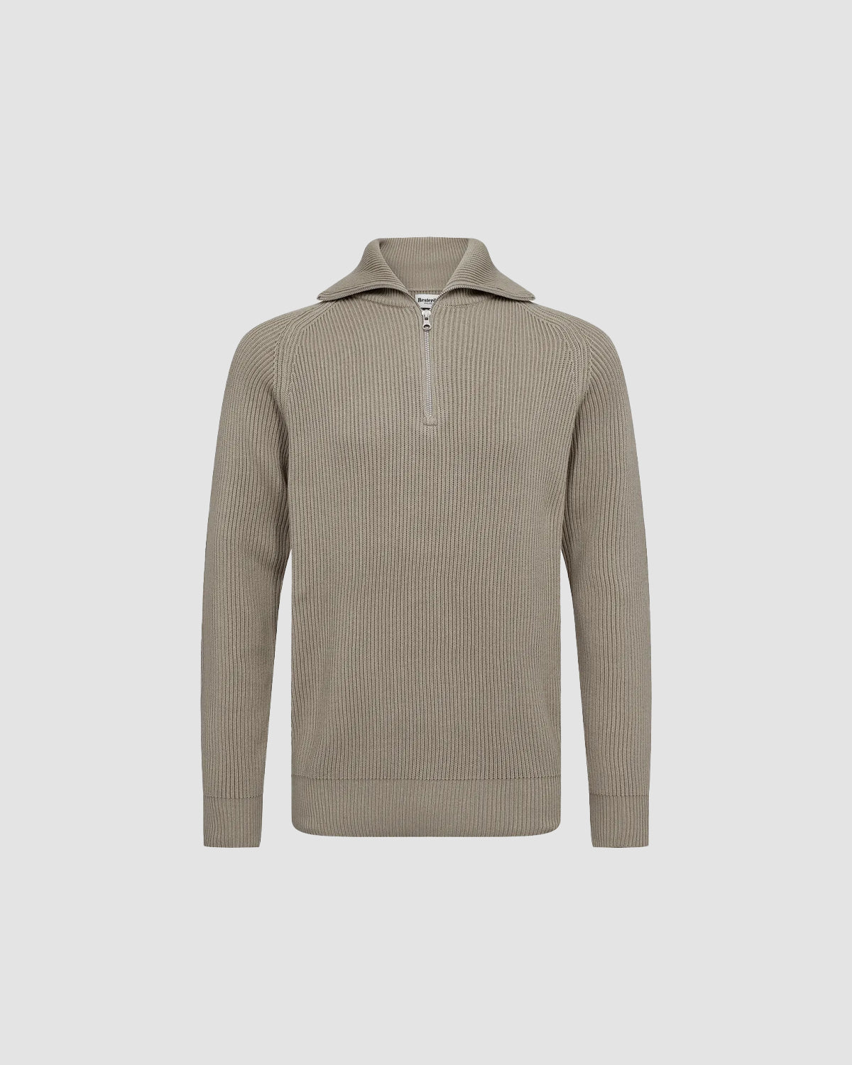 KNIT HALF ZIP /SAND Strik