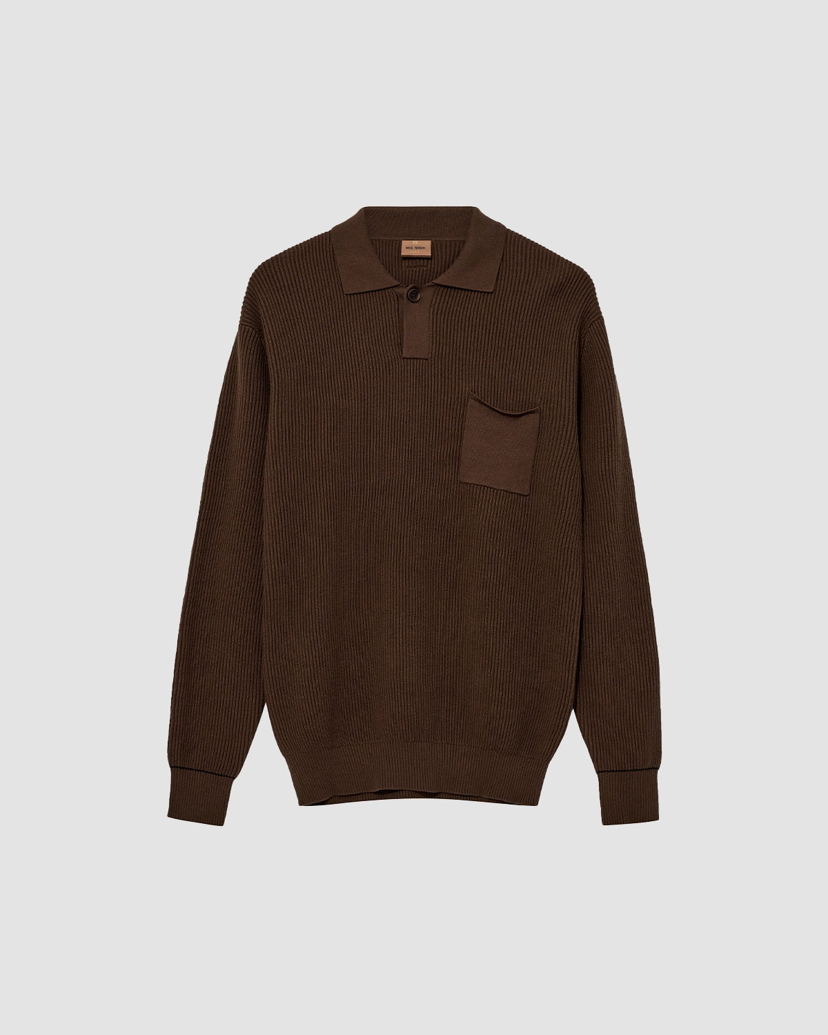 Milner L/S Polo Knit - Brown Latte