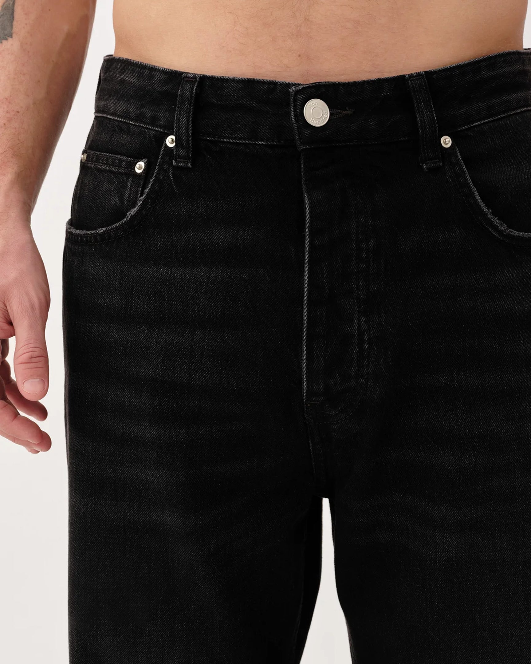 Genoa Original Black Jeans -  Coated Denim