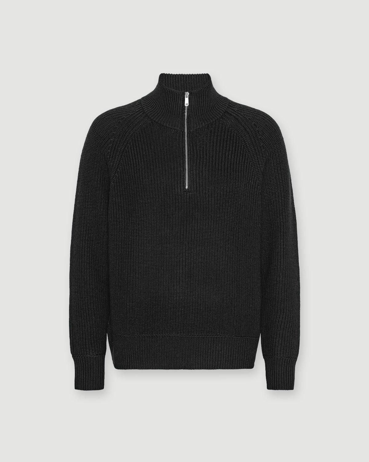 Half Zip Turtleneck - Black - ISNURH - Kul og Koks