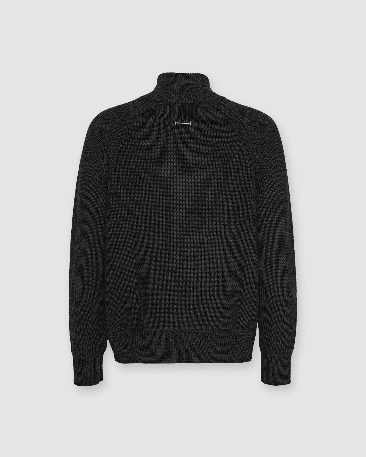 Half Zip Turtleneck - Black - ISNURH - Kul og Koks