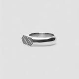 Mini Brushed Hexagon Ring - Silver