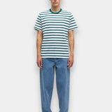 Stripe Frode Tee - Deep Sea/White
