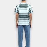 Stripe Frode Tee - Deep Sea/White