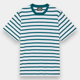 Stripe Frode Tee - Deep Sea/White