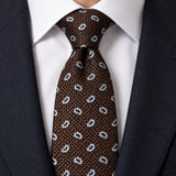 Paisley Silk Tie - Dark Brown