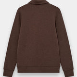 Abel Zip Polo Sweatshirt - Chocolate Brown