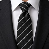 Striped Silk Tie - Black