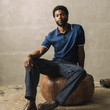 Francesco SS Knit Polo - Indigo Blue