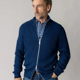 Ian Zip Cardigan - Indigo Blue