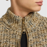 Zipped Knit Cardigan - Offwhite