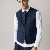 Pisa Waistcoat - Blue Chambray