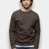 Abel Crew Neck Sweat - Chocolate Melange
