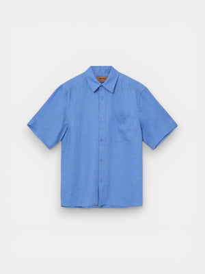 Theo Linen SS Shirt - Silver Lake Blue
