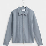 Lennox Knit Polo - Grey Blue