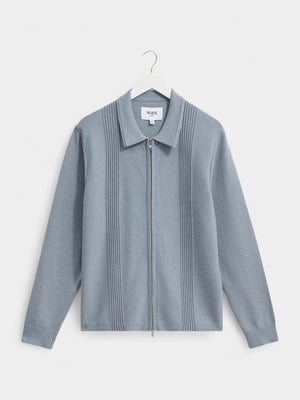 Lennox Knit Polo - Grey Blue