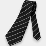 Striped Silk Tie - Black