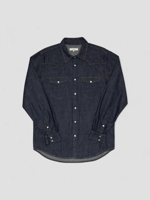 George Rinsed Denim Shirt - Dark Blue