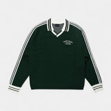 Olive Polo - Black Stripes