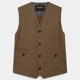 Conor Herringbone Waistcoat - Ermine