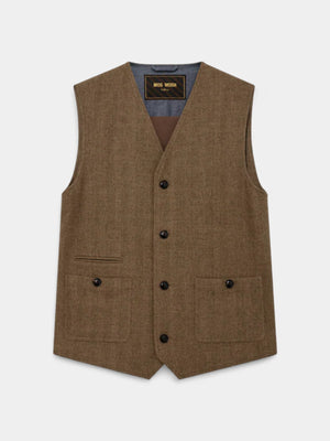 Conor Herringbone Waistcoat - Ermine