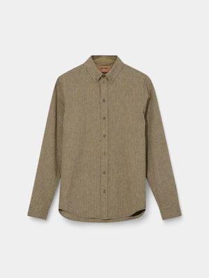 Theo Stripe Shirt - Foss Olive Green