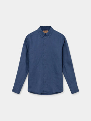 Theo Linen Shirt - Indigo Blue