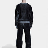 Printed RIb Knit - Washed Black