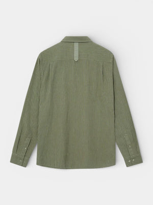 Theo Linen Stripe Shirt - Watercress