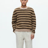 Enker Crewneck - Greige Stripe