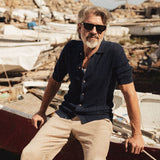 Dario SS Knit Polo - Estate Blue