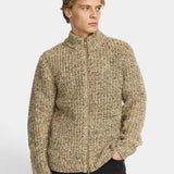Zipped Knit Cardigan - Offwhite
