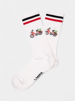 Red Maxi Socks - Hvid