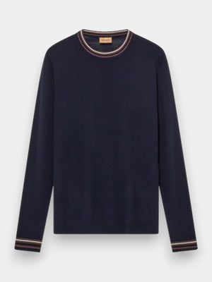 Adam Contrast Knit - Navy
