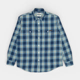 Julian Worker Shirt - Checked indigo