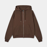 Luka Zip Hoodie - Mørke Brun