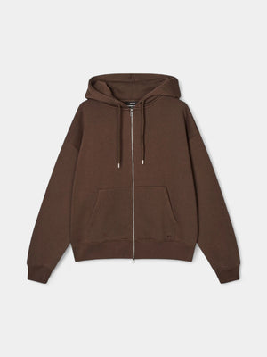 Luka Zip Hoodie - Mørke Brun
