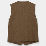 Conor Herringbone Waistcoat - Ermine