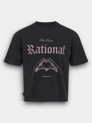 Heart Boxy Tee - Dark Grey