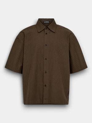 Checked SS Shirt - Dark Brown