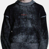 Printed RIb Knit - Washed Black