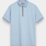 Harvey Polo SS Tee - Light Blue Melange